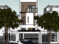 Nhà phố 3 tầng,Sketchup ngoại thất,file sketchup nhà phố,mẫu Nhà phố 3 tầng,File sketchup Nhà phố 3 tầng