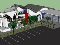 File sketchup bao cảnh nhà hàng đẹp nhất