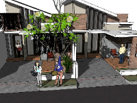 File sketchup biệt thự 1 tầng cao cấp