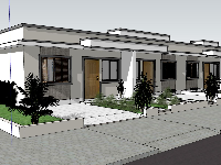 File sketchup biệt thự 1 tầng đẹp nhất