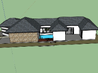 File sketchup biệt thự 1 tầng free