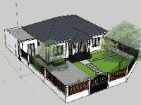 file sketchup biệt thự 1 tầng,biệt thự 1 tầng file sketchup,Model sketchup biệt thự 1 tầng,File su biệt thự 1 tầng,model su biệt thự 1 tầng