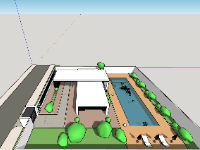 biệt thự 1 tầng,biệt thự sketchup,biệt thự nghỉ dưỡng,mẫu su biệt thự 1 tầng