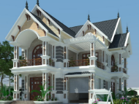 biệt thự đẹp,biệt thự sketchup,1 trệt 1 lầu,sketchup biệt thự,Sketchup biệt thự 2 tầng