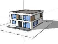 File sketchup biệt thự 2 tầng 15x13m