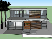 File sketchup Biệt thự 2 tầng 38x44m tuyệt đẹp