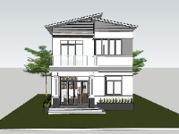 File sketchup biệt thự 2 tầng 8.1x10.3m