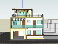 File sketchup Biệt thự 2 tầng 9.4x15.7m