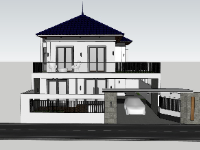 biệt thự 2 tầng,biệt thự sketchup,su biệt thự 2 tầng,sketchup biệt thự