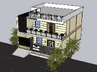 File sketchup biệt thự 2 tầng đẹp mắt nhất