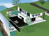 File sketchup biệt thự 2 tầng hiện đại nhất