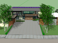 File sketchup biệt thự 2 tầng kích thước 40.1x42.1m