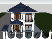 File Sketchup Biệt thự 2 tầng kích thước 8.5x15m