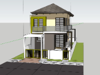 Biệt thự 2 tầng mái nhật,Biệt thự  2 tầng,model su biệt thự 2 tầng,file sketchup biệt thự 2 tầng,biệt thự 2 tầng file sketchup