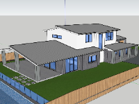 File sketchup biệt thự 2 tầng mới hiện đại