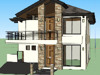 sketchup biệt thự 2 tầng,sketchup biệt thự,File sketchup biệt thự 2 tầng