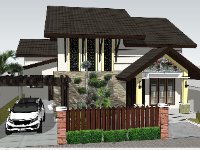 biệt thự sketchup,sketchup biệt thự,File sketchup biệt thự 2 tầng,sketchup biệt thự 2 tầng