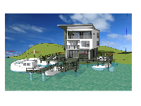 File sketchup biệt thự bờ biển hiện đại 2 tầng