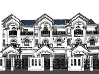 Model sketchup biệt thự liền kề,File sketchup Biệt thự liền kề,Model biệt thự file sketchup