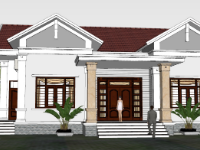 sketchup nhà cấp 4,sketchup nhà vườn,nhà cấp 4,Biệt thự vườn cấp 4