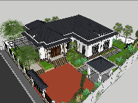 File sketchup biệt thự vườn rất đẹp (sketchup 2019)