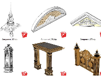 File sketchup chi tiết ngoại thất cổ điển