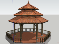 File sketchup chòi nghỉ,File sketchup chòi lục giác,chòi nghỉ,sketchup chòi nghỉ