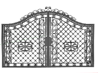 File sketchup cổng 2 cánh hiện đại