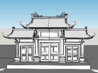 Cổng chùa,File sketchup cổng chùa,Cổng chùa file sketchup,Cổng chùa model su,model sketchup cổng chùa