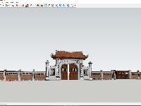 File Sketchup cổng + tường rào nhà thờ họ