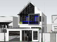 File sketchup dựng 3d nhà 2 tầng kích thước 7.5x16m