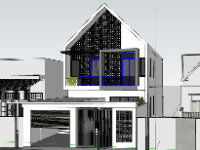 nhà phố 2 tầng file su,file su nhà phố 2 tầng,model su nhà phố 2 tầng,file sketchup nhà phố 2 tầng