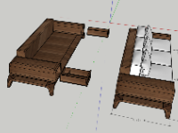 Sofa gỗ sketchup,3d Sofa gỗ óc chó,File 3d sofa,file sketchup sofa phòng khách