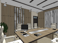 File sketchup dựng 3d văn phòng làm việc