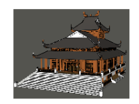 File sketchup dựng bao cảnh ngôi chùa 3 mái