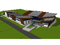 File sketchup dựng khu nhà làm việc 1 tầng độc đáo