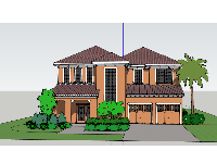 File sketchup dựng nhà biệt thự 2 tầng