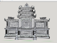 File sketchup Lăng mộ đá kích thước 5x1.5m