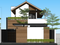 File sketchup mẫu biệt thự 2 tầng hiện đại