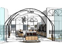 sketchup mỹ phẩm,model su shop mỹ phẩm,su shop mỹ phẩm,mẫu shop mỹ phẩm