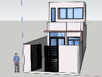 sketchup nhà phố 2 tầng,mẫu nhà phố 2 tầng,File sketchup nhà phố 2 tầng