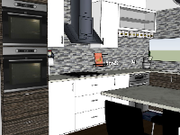 File sketchup mẫu thiết kế nội thất phòng bếp đẹp
