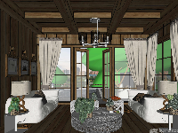 Model su homestay,File su homestay,File sketchup homestay,Model view homestay