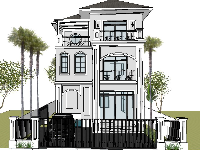 biệt thự tân cổ,Sketchup ngoại thất,Sketchup biệt thự cổ điển,Sketchup biệt thự tân cổ,sketchup biệt thự tân cổ