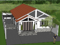 File sketchup nhà 1 tầng 9x15m