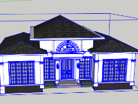 biệt thự 1 tầng file su,model su biệt thự 1 tầng,model sketchup biệt thự 1 tầng,file su biệt thự 1 tầng