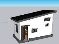 File sketchup nhà cấp 4 có gác lửng kích thước 2.95x6.25m