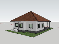 File sketchup nhà cấp 4 kích thước 10.2x14m