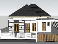 File sketchup nhà cấp 4 kích thước 10x11.5m