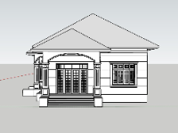 nhà cấp 4,nhà cấp 4 sketchup,sketchup nhà cấp 4